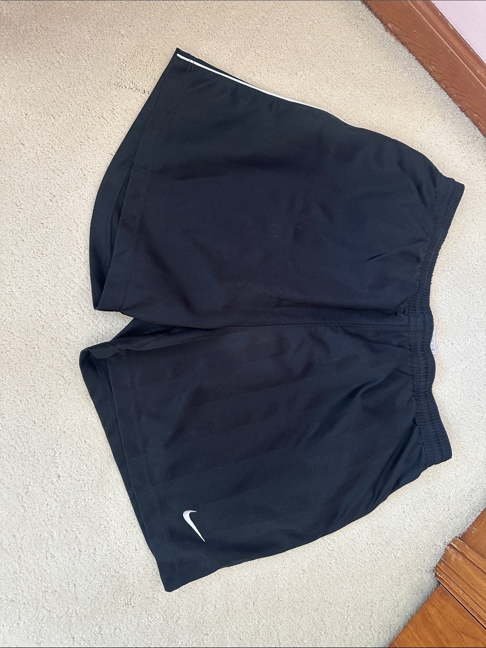 Nike Men’s Black Athletic Shorts with White Swoosh